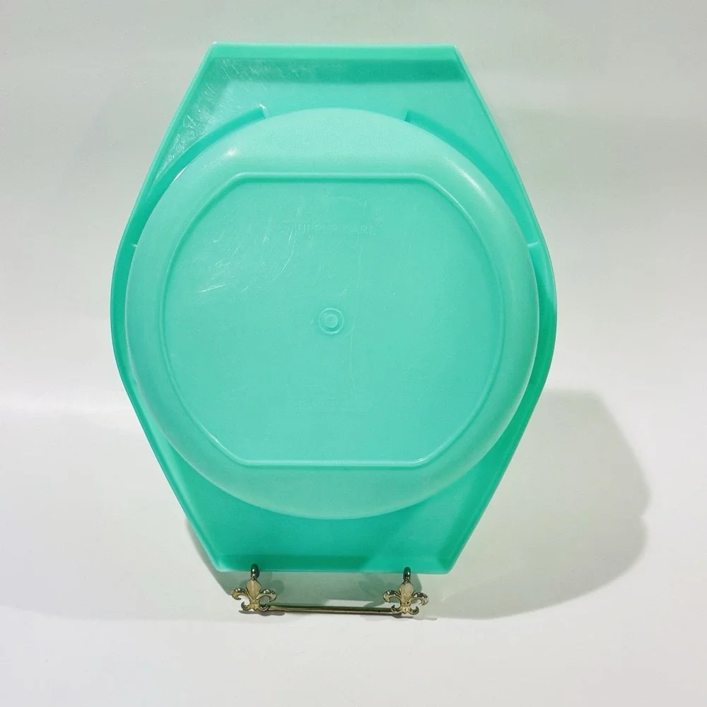 Vintage Tupperware Jadeite Storage Bowl w Lid‎ & Handles No. 786-2 No Grater